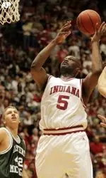 Marco Killingsworth puts up a shot over Eastern Michigan's John Bowler. (AP Photo/Tom Strattman)