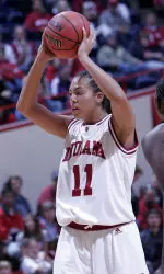 Freshman Whitney Thomas is the Big Ten's leading freshman rebounder with an average of 7.0 per game.
