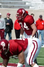 Middle linebacker John Pannozzo snared an interception at Thursday's practice.