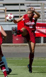 Sophomore Jenna Babcock and the Hoosiers will travel to the West Coast to begin the 2005 season.