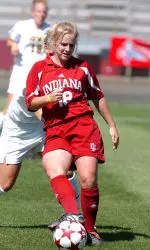 Sophomore forward Kristin Radcliffe notches game-winning goal in the Hoosiers 2-1 victory over Butler tonight on Yeagley Field at Armstrong Stadium.