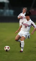 Freshman Molly Kruger inks her first career goal in the Hoosiers' overtime loss to Minnesota.