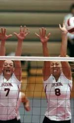 Eberle (r), along with the rest of the team, held the block well against Evansville.