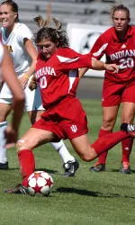 Senior Kristen Zmijewski notched her fourth goal of the season in the Hoosiers' 2-1 defeat of No. 22 Michigan.