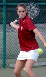 Sophomore Brianna Williams was victorious in both singles and doubles against Kansas on Jan. 22.