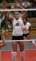 Gabrielle Allison made five blocks in the Hoosiers' 3-0 loss to Minnesota on Friday, Oct. 13.