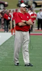 Head coach Terry Hoeppner and the Hoosiers upended No. 13 Iowa 31-28 on Saturday, Oct. 14.