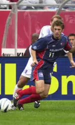 Former Hoosier Pat Noonan starts at forward for the New England Revolution.