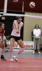 Jessica Langert led IU with seven digs.