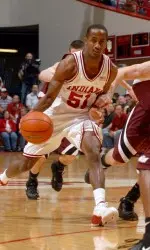 Senior Earl Calloway played strong defense for the Hoosiers.