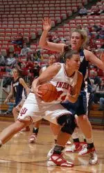Carrie Smith scored a game-high 13 points to go with seven rebounds against Kansas.