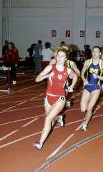 Larra Overton and teammate Kelly Seifker recorded personal bests in the women's mile on day one of the Tyson Invitational.