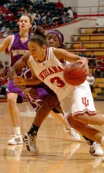 Senior Cyndi Valentin scored 22 points in her "Senior Day" to help IU defeat Northwestern, 60-46 on Sunday.