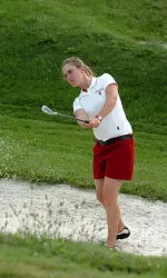 Sophomore Elaine Harris moved to Indiana from San Francisco to play golf, and is enjoying her time in the Cream and Crimson.