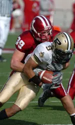 Senior safety Will Meyers tackled Purdue wide receiver Dorien Bryant during the 2005 contest.