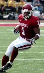 Senior Jahkeen Gilmore and the rest of the Hoosiers hit the practice field in Mellencamp Pavilion for the second day of spring football practice.