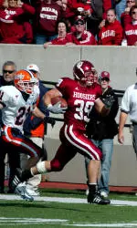 Will Meyers picked off a pass during practice on March 28.