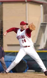Senior right-hander Chirs Hynes and the Hoosiers welcome Iowa to Sembower Field this weekend.