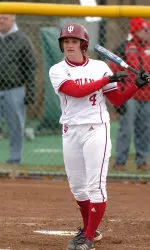 Sophomore third baseman Jennilee Huddleston and the Hoosiers face Utah in the elimination game.