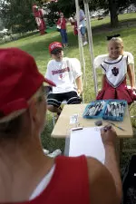 Young Hoosier fans can join the Hoosier Kids Club by contacting the IU Sports Marketing office or by clicking the 'Kids Club' button on IUHOOSIERS.com.