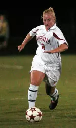 Junior Kristin Radcliffe scored her first goal of the season in the Hoosiers' 2-1 loss to Creighton on Sunday, Aug. 27.