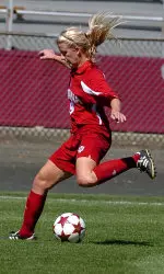 Lauren Lamping's free kick set up the game-tying goal for the Hoosiers on Friday night.