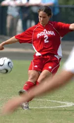Kelly Lawrence set up the game-winning goal off a free kick in the final minutes of IU's 1-1 tie with Charlotte.