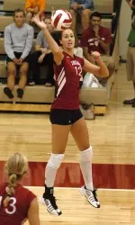 Annie Moddrell had seven kills and nine block assists to go along with three solo blocks as the Hoosiers upset No. 19 Michigan.