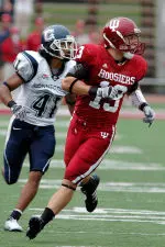 Wide receiver Andrew Means and the Hoosiers open Big Ten play against Wisconsin on Saturday, Sept. 30.