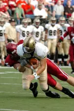 Junior Brian Faires recorded a pair of sacks against Western Michigan in his first game at defensive end.