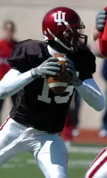 Redshirt freshman quarterback Kellen Lewis passed for 228 yards and ran for 88 in his IU debut against Ball State on Saturday, Sept. 9.