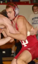 No. 7 Matt Coughlin earned his fifth pin of the year in IU's 41-4 win over Eastern Illinois.