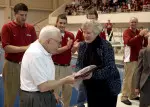 Doug Strong was honored at the Hoosiers' final home meet of the season on Jan. 20.