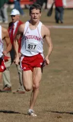 Freshman Jordan Kyle, shown here during cross country, finished second in the 5,000 meters.