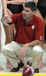 Head coach Barry King led the Hoosiers to a 2-0-1 day at the Hoosier Invitational in the water polo squad's first-ever action as a varsity sport on Jan. 31, 1998.