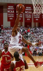 A.J. Ratliff scored a season-high 20 points in Indiana's 71-66 victory on Wednesday, Jan. 31.