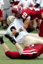 Sophomore safety Austin Thomas registered a career-high 22 tackles against the Spartans.