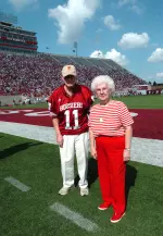 Harry Cherry, seen here with his wife Georgie of 62 years, played for IU in the mid-1930s and still travels to Bloomington to watch the team play at the age of 92.