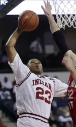 Eric Gordon brought a large contingent of Hoosiers fans at the Sears Center to their feet Friday