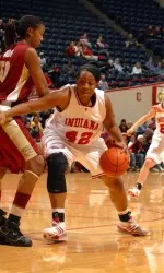 Junior Amber Jackson recorded her first double-double as a Hoosier with 17 points and 11 rebounds.