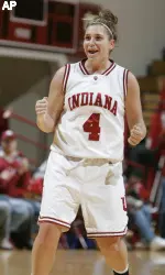 Indiana guard Nikki Smith reacts late in the second half. (AP Photo/Darron Cummings)