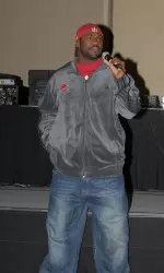 Junior cornerback Chris Phillips served as the master of ceremonies for the talent show that followed Saturday night's family dinner.