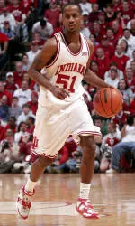 Senior Earl Calloway sank two free throws with three seconds remaining to give IU the 65-61 victory over Illinois on Feb. 10.