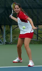 Senior Cecile Perton earned the lone singles win against Duke.