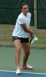 Senior Laura McGaffigan was strong in both singles and doubles for the Hoosiers.