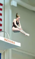 Sara Hildebrand swept the diving events as the IU women's swimming and diving team captured the 2003 Big Ten title on Feb. 22, 2003.