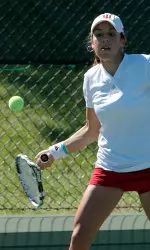 Sophomore Stephanie Heller competes at No. 3 doubles for Indiana.