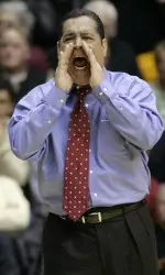Head coach Kelvin Sampson instructs his players during a recent game.