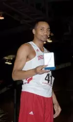 Senior Kiwan Lawson won the long jump and finished third in the 200-meter dash at the Big Ten Indoor Championships.