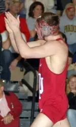 Brandon Becker posted his fourth pin of the season in Indiana's 21-15 victory over Michigan.